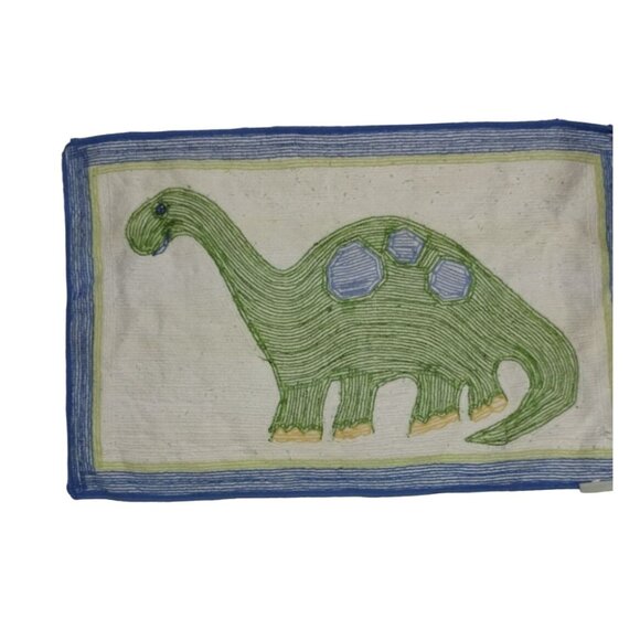 Pottery Barn Kids Dinosaur Themed Rectangular Rug Green & Blue Pottery Barn - Picture 2 of 9